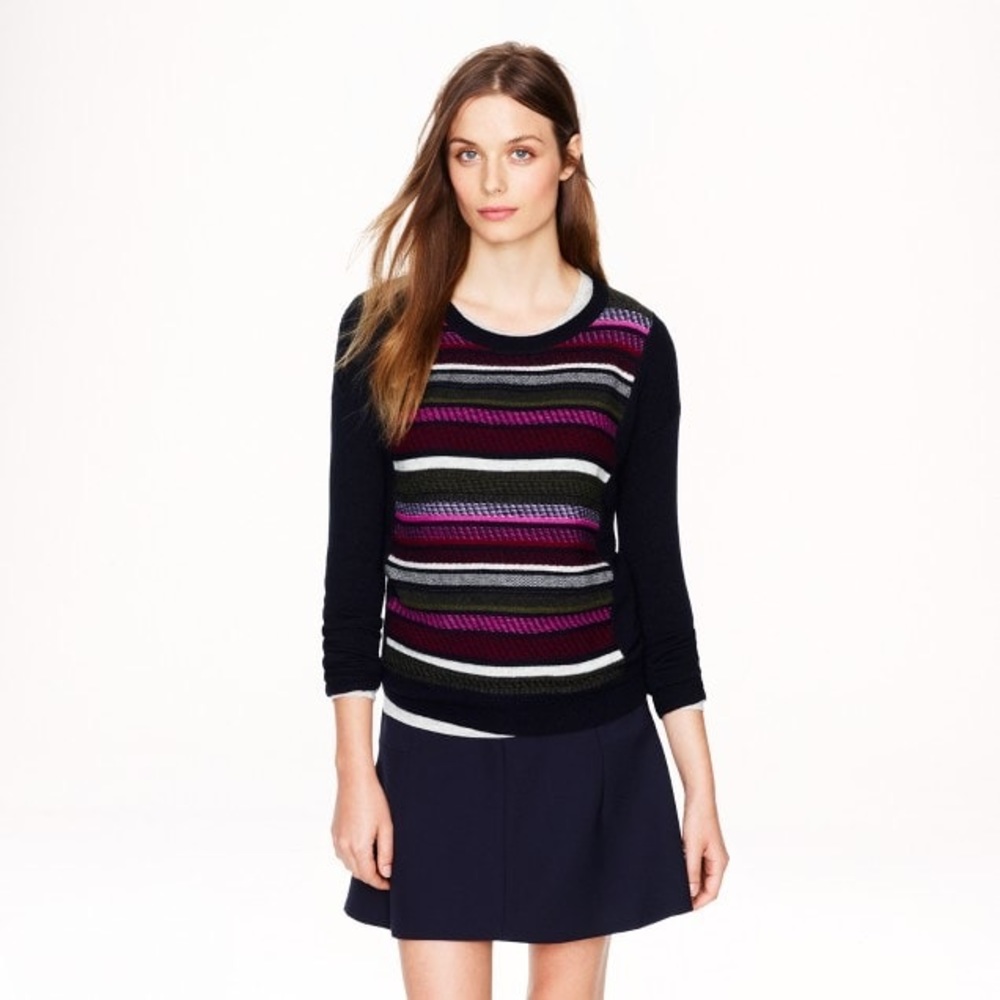 navy textured striped sweater > j.crew